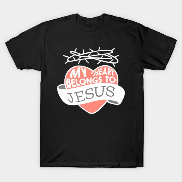Heart Belongs to Jesus Lover T-Shirt by Melaine GoddessArt
